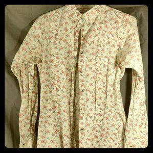 Peau de loup long sleeve floral button up